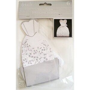 Favor Boxes Bridal Dress Favors Gifts for Guests White And Silver NOS Weddings